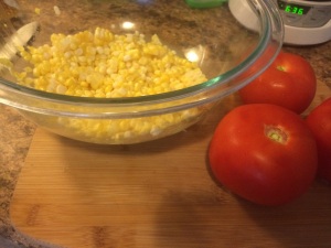 raw tomatoes and corn